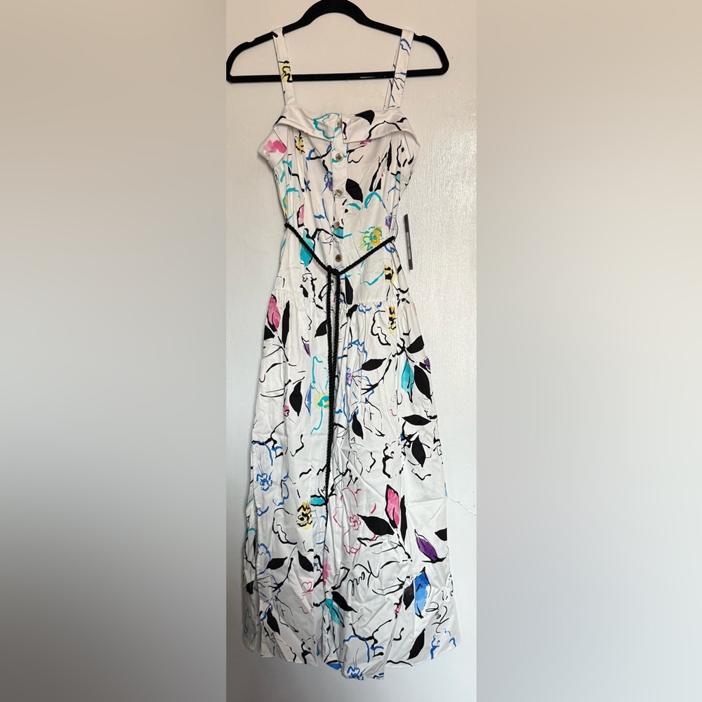 KARL LAGERFELD Women's Sleeveless Rope Belt A-line Maxi Dress - Picture 4 of 6